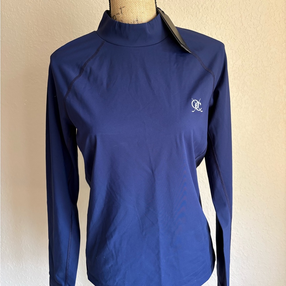 NWT Greyson Golf Navy Long Sleeve Mock Neck Performance Top